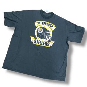 Vintage Pittsburgh Steelers Tee SZ 3XL Black with Team Graphic Football T-Shirt